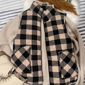NEW Buffalo plaid zip vest